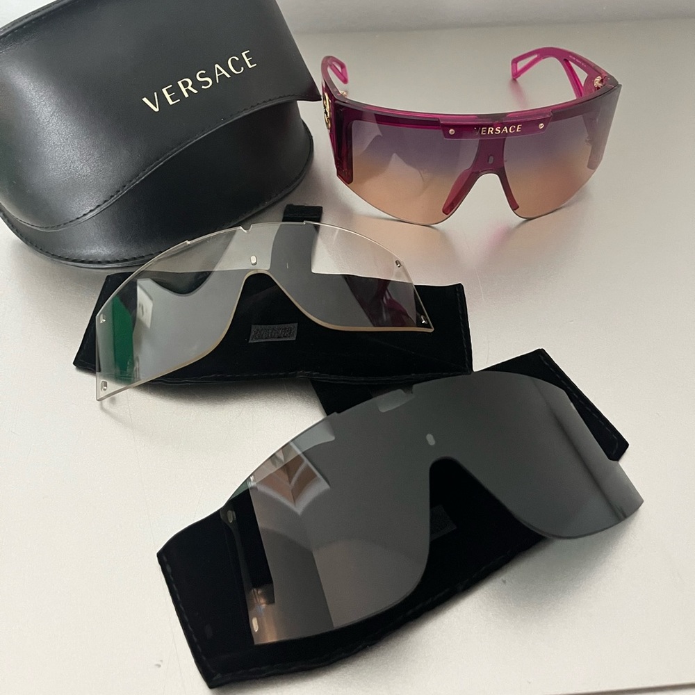 Versace Medusa icon shield sunglasses  with 3 different lenses
